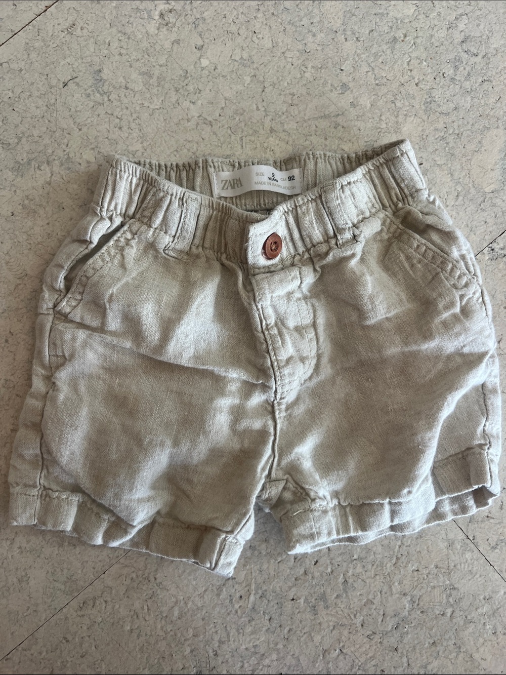 Zara Beige Linen Shorts